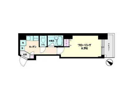 アベニュー横濱(1K/6階)の間取り写真