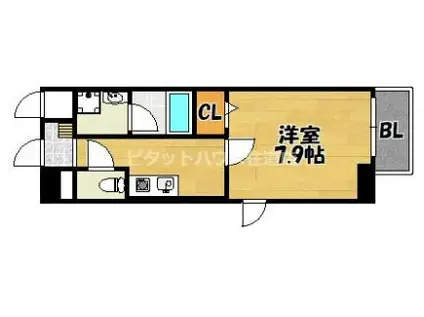 アンビション(1K/7階)の間取り写真