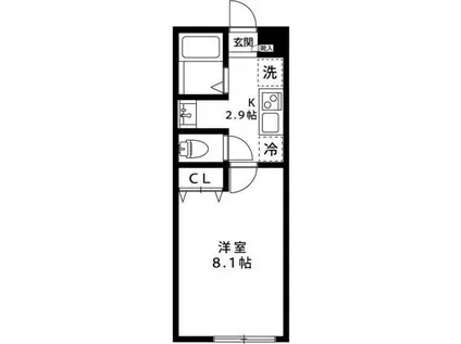 SOLEADO(1K/2階)の間取り写真