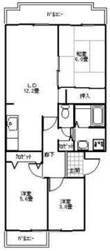 ヴィラ赤とんぼ(3LDK/3階)の間取り写真