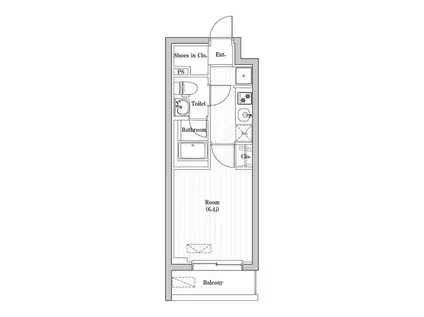 アーバンパーク登戸(1K/1階)の間取り写真
