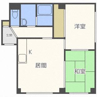 ロイヤルハイツ23(2LDK/1階)の間取り写真