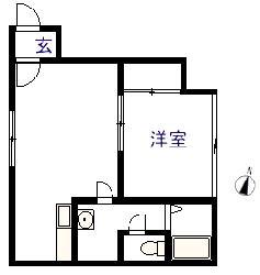 キャッスル本町(1DK/1階)の間取り写真