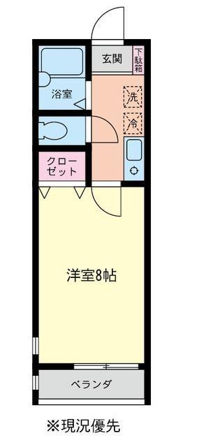 グリンフォレスト(1K/2階)の間取り写真
