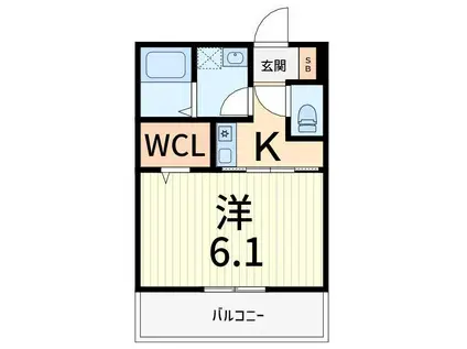 MER五番館(1K/3階)の間取り写真