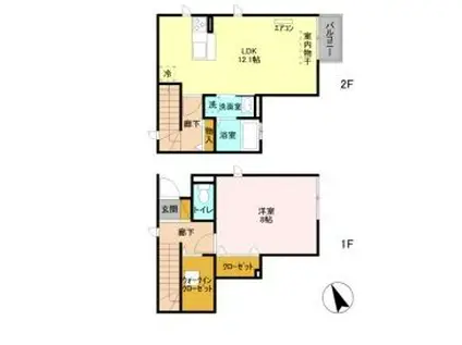 メゾンアクア1(1LDK/1階)の間取り写真