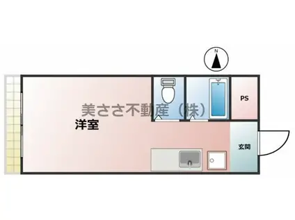 カリフォルニアリバー(ワンルーム/1階)の間取り写真