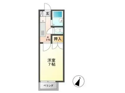 LIBERTY KUNIE II(1K/2階)の間取り写真