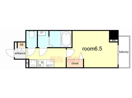 CREST TAPP DITA 神戸西パークフロント(1K/15階)の間取り写真