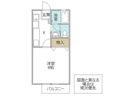レジデンス江橋 B-1棟(1K/2階)の間取り写真