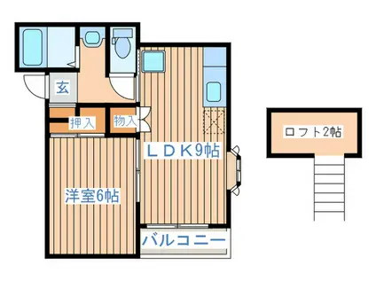 グレイスフル貝ケ森(1LDK/2階)の間取り写真