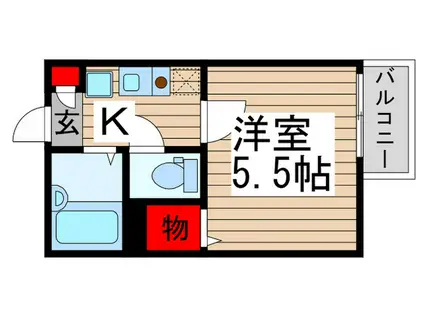 フローラジュン(1K/1階)の間取り写真