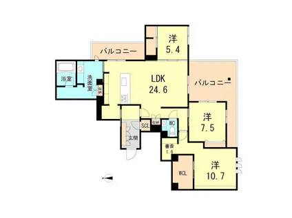 シークリサンス岡本(3LDK/3階)の間取り写真