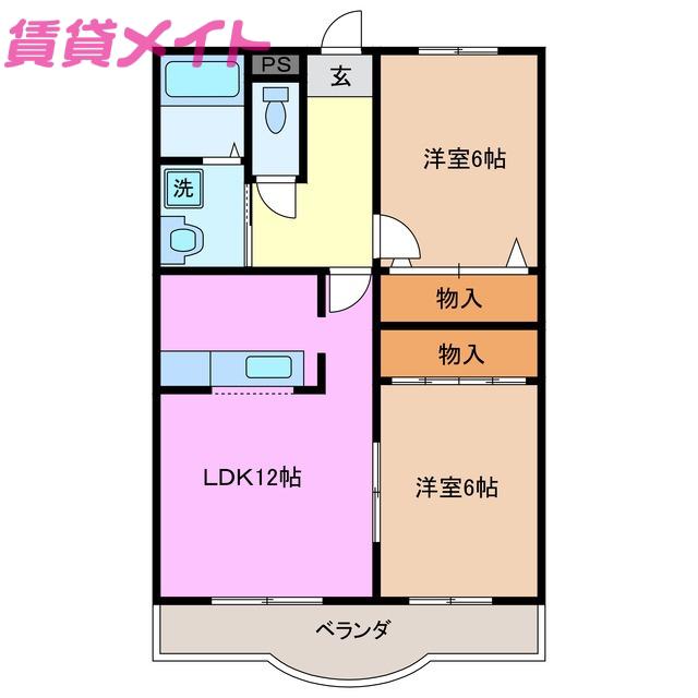 ファミーユ・レイ(2LDK/2階)の間取り写真