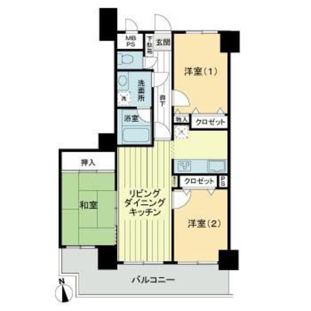 ライオンズマンション狭山第3(3LDK/10階)の間取り写真