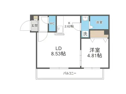 ディスティーノレジデンシア715(1LDK/4階)の間取り写真