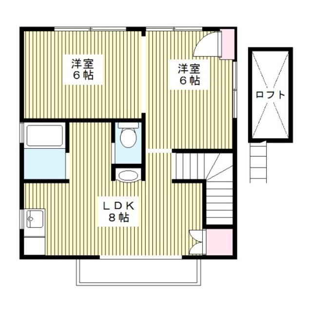 スピード若木第3(2LDK/2階)の間取り写真