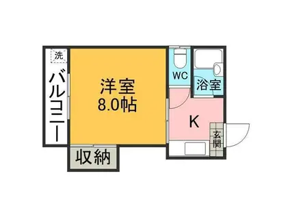 セゾン新屋敷(1K/3階)の間取り写真