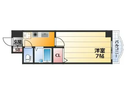 ノルデンハイム東三国IIIA棟(1K/3階)の間取り写真