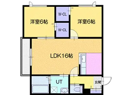 ニックス大和(2LDK/3階)の間取り写真