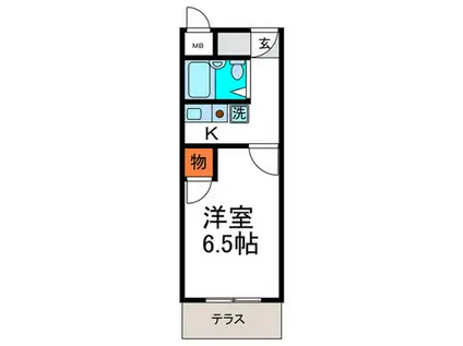 サンハイツ谷川(1K/2階)の間取り写真