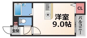CTビュー永和(ワンルーム/5階)の間取り写真