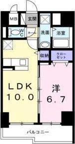 BRIGHT GATE 名古屋(1LDK/2階)の間取り写真