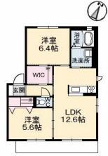 リッツ・ガーデン(2LDK/1階)の間取り写真