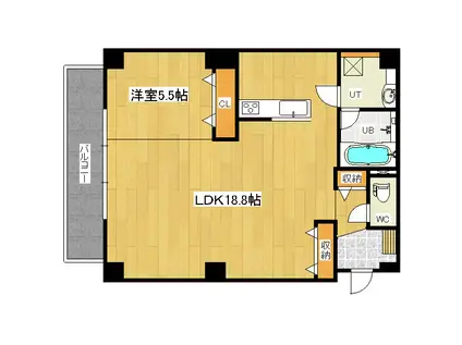 カサ・ミラ(1LDK/4階)の間取り写真