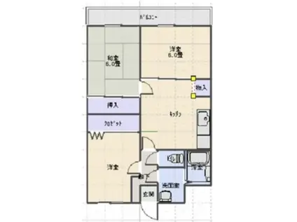 メゾン戸高(3DK/1階)の間取り写真