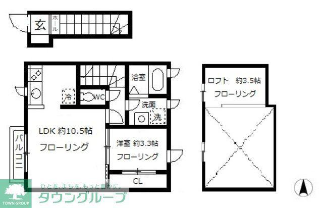 PEAK AVENUE MEE(1LDK/2階)の間取り写真