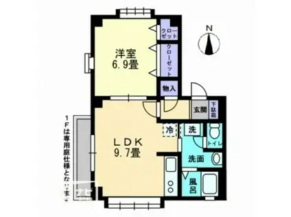 アルコリッチ(1LDK/1階)の間取り写真