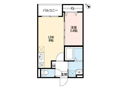 ヴィラクレール神戸(1LDK/1階)の間取り写真