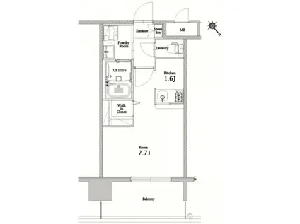 エンクレストベイ天神東II(ワンルーム/10階)の間取り写真