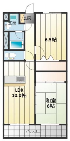 レイクグリーンAKEBONO(2LDK/2階)の間取り写真