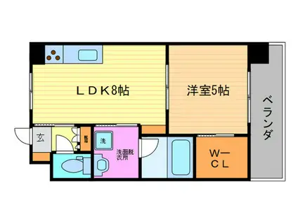 カーサフィオーレ桂(1LDK/4階)の間取り写真