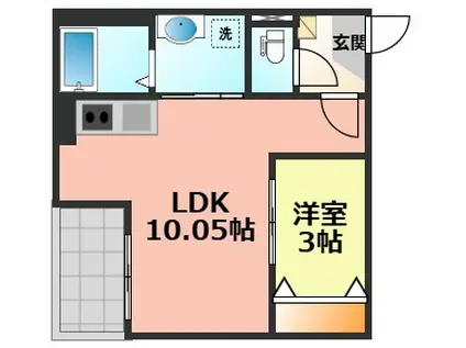 JACK NAKAOTAII(1LDK/3階)の間取り写真