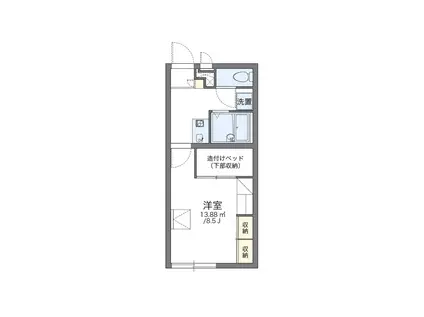 レオパレス桂川(1K/2階)の間取り写真