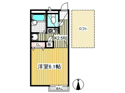グランアルブル石神井(1K/1階)の間取り写真