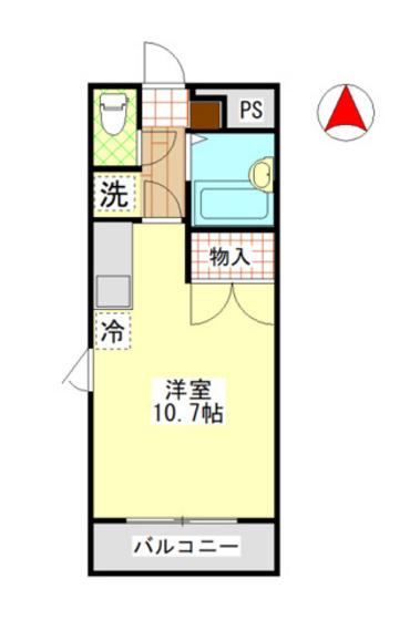 コンフォール(1K/2階)の間取り写真