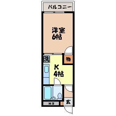 武生ビル(1K/3階)の間取り写真