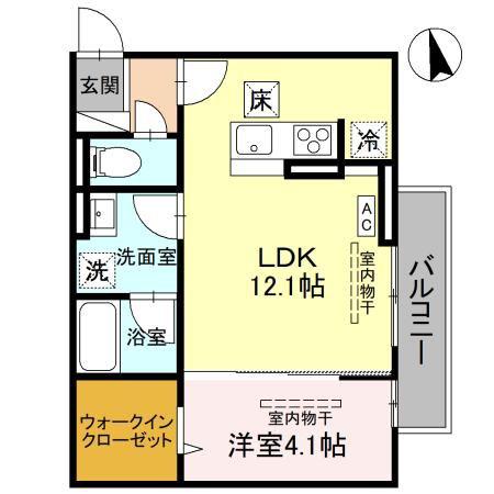 D-TOJO(1LDK/1階)の間取り写真
