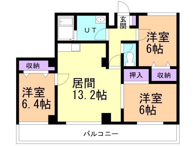 メゾン・ラ・メール(3LDK/3階)の間取り写真