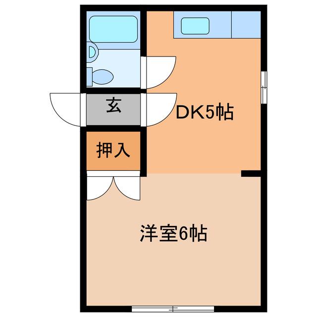 コーポM(1DK/2階)の間取り写真