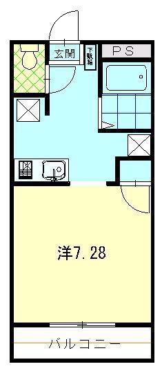 シティコート山王(ワンルーム/4階)の間取り写真