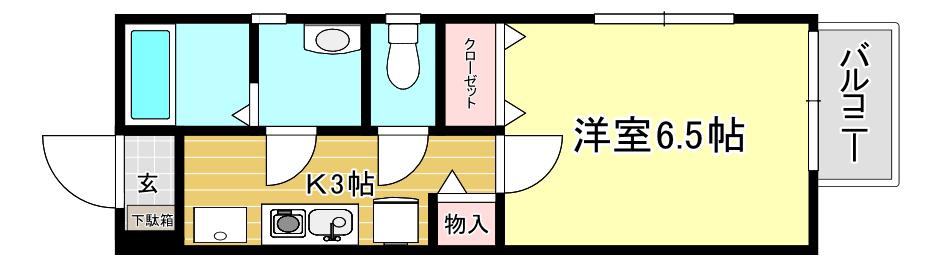 シェガロ(1K/2階)の間取り写真