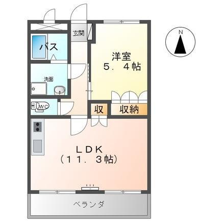 サンタプレイスII(1LDK/2階)の間取り写真