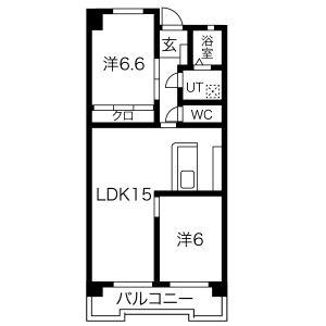 ウィンザ-K&Y(2LDK/5階)の間取り写真