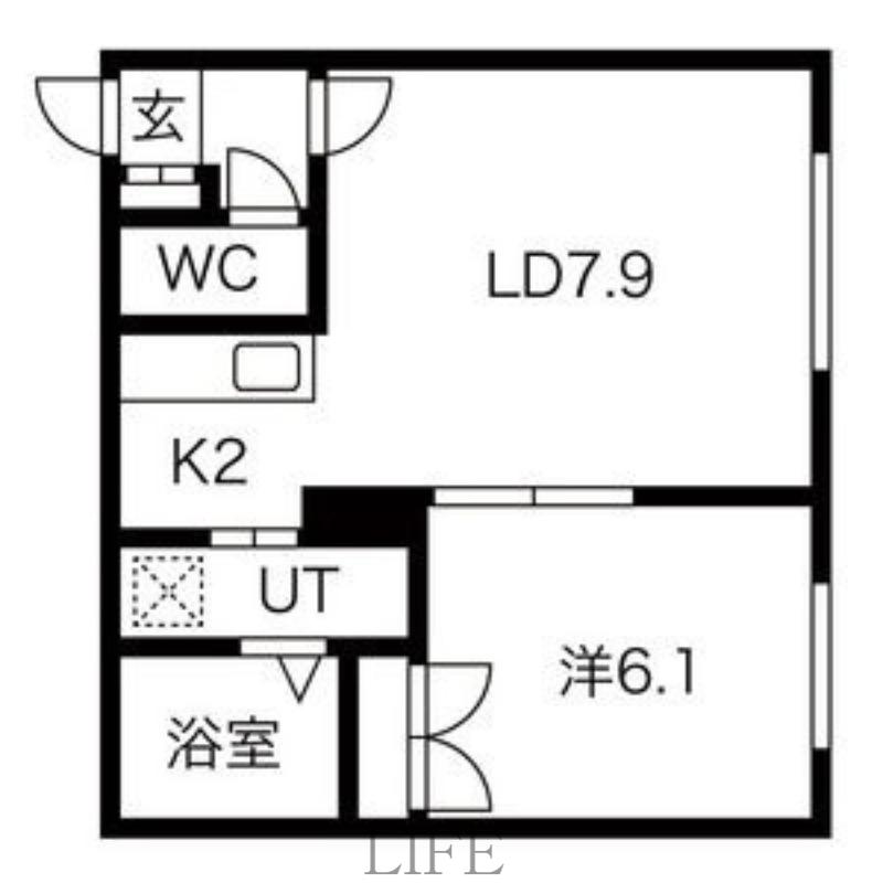 ドゥラル(1LDK/2階)の間取り写真