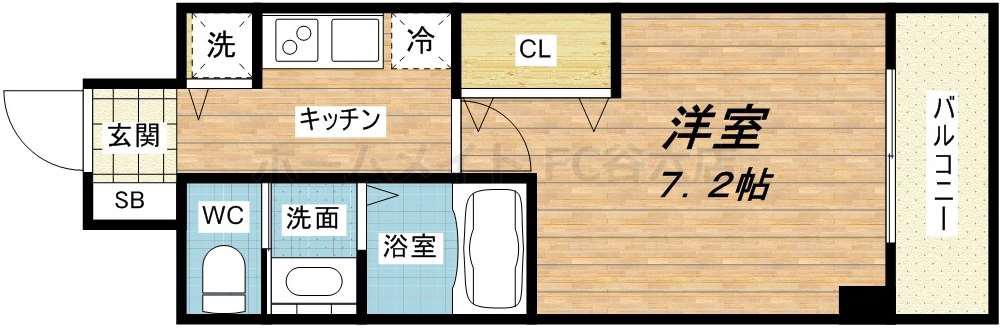 プラチナム松屋町(1K/9階)の間取り写真